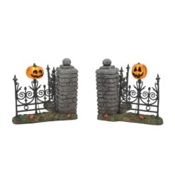 Department 56 Jack-O-Lantern Lit Fence Corners